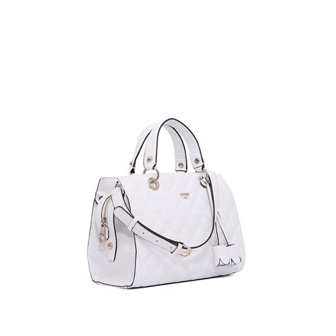 borsa guess collezione 1981 beige bianca tracolla